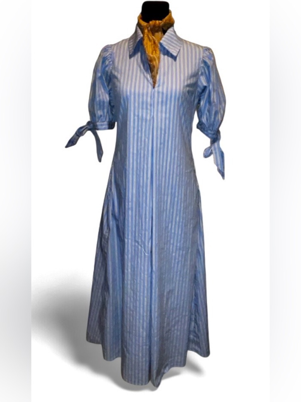 English Factory Pinstripe Maxi A Line Dress